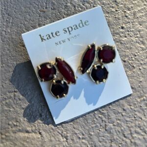 Kate Spade Maroon Ruby Red Studs Earrings NWT